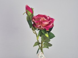 Vara rosa y pimpollo flores artificiales 0393